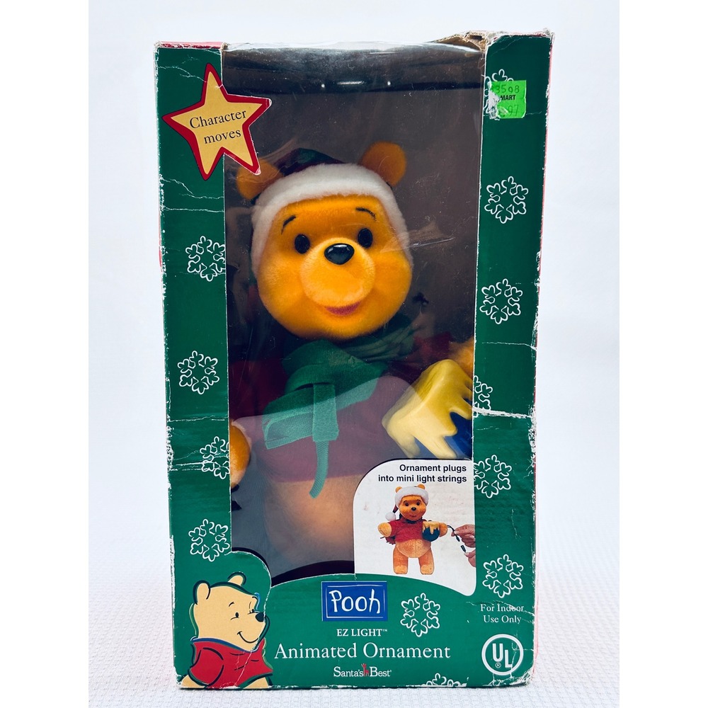 Disney Winnie the Pooh Animated Christmas Ornament Santas Best EZ Light 1998